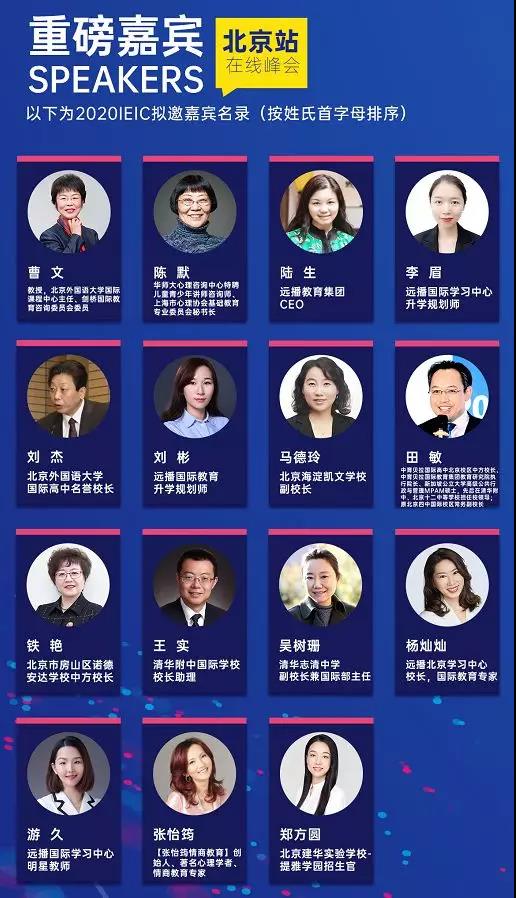 IEIC線上峰會北京站嘉賓列表